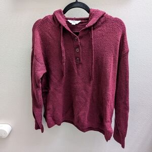 Burgundy Hooded Sweater